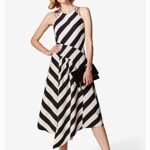 Karen Millen Striped Halterneck Midi Dress